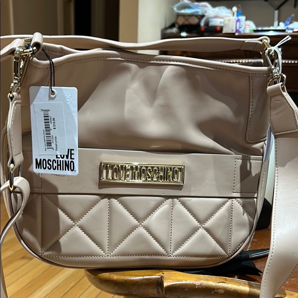 Love Moschino Beige Quilted Shoulder Bag